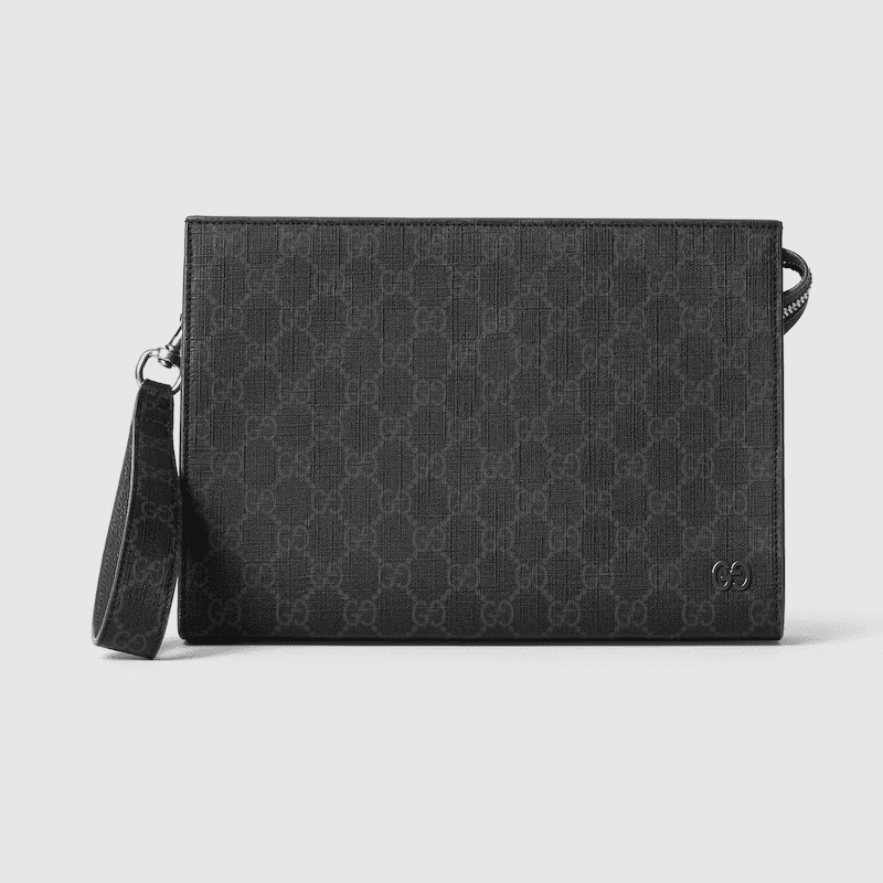Gucci pouch with grey trim