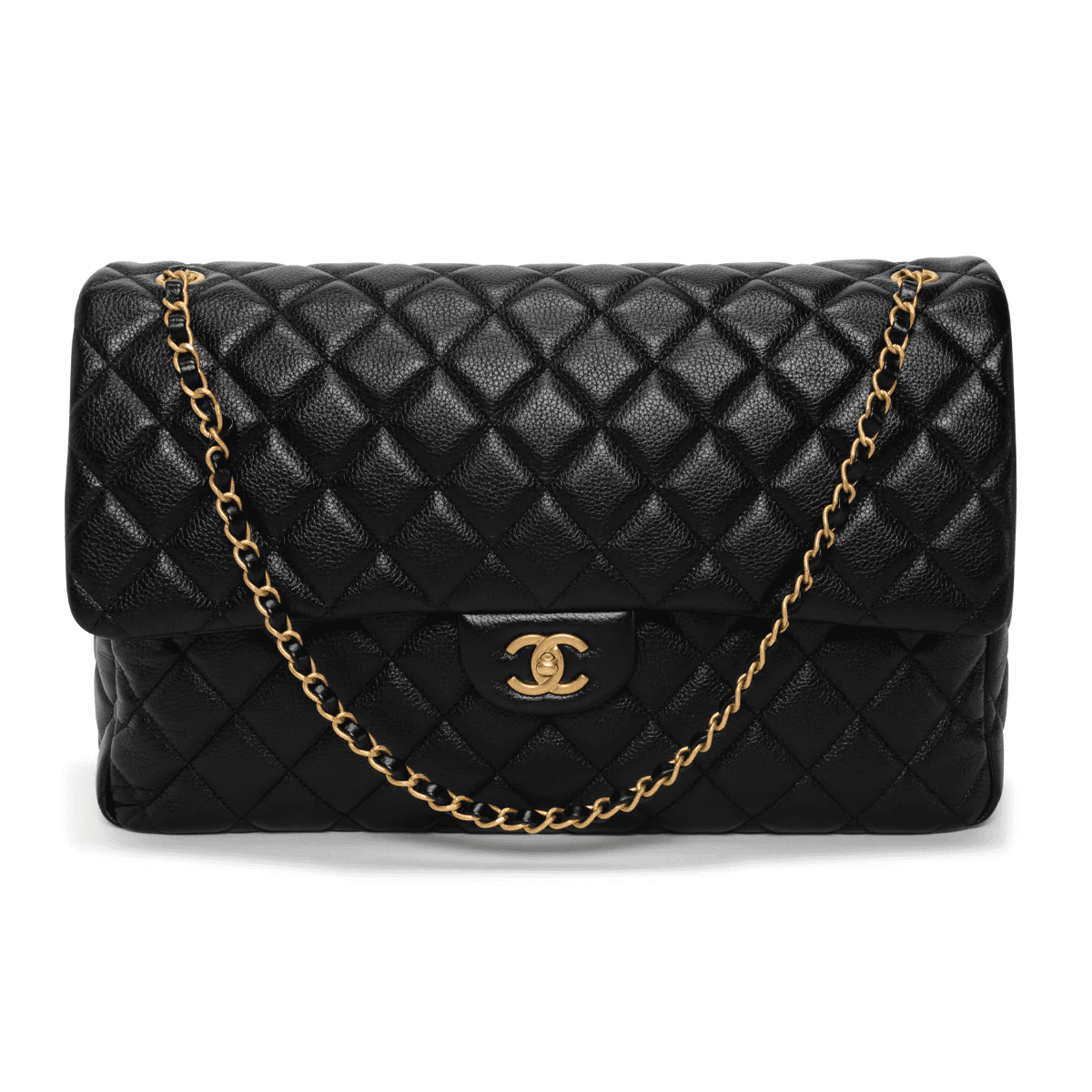 Chanel Black Quilted Caviar Small XXL Travel Flap Bag