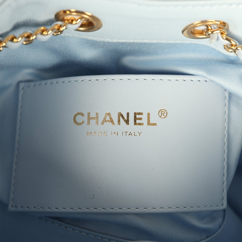 Chanel Mini 25 Hobo Bag Light Blue Caviar
