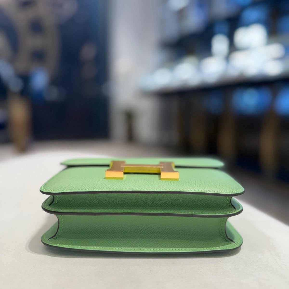 Hermès Vert Criquet Constance 18 Epsom Gold Hardware