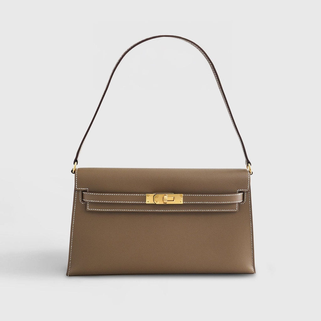 Hermès Kelly Elan 27 Veau Madame Etoupe Gold Hardware