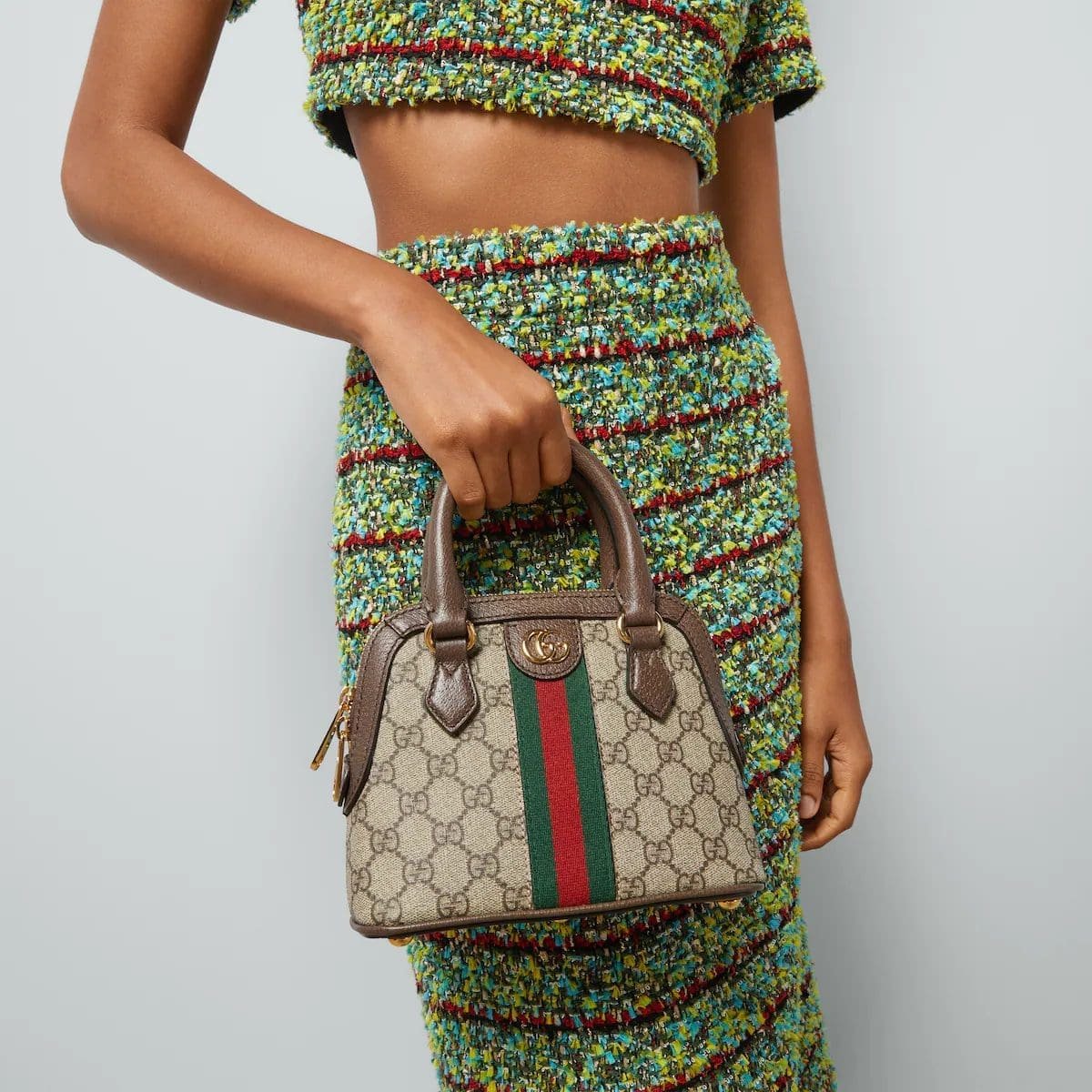 GUCCI OPHIDIA GG MINI TOP HANDLE BAG