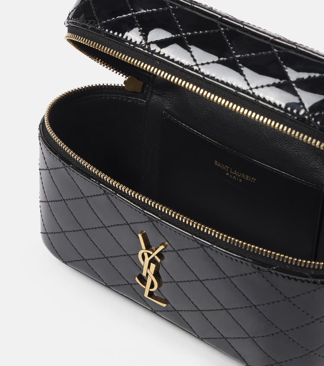 Saint Laurent Gaby quilted patent leather vanity bag