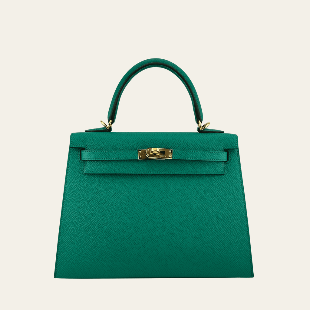 Hermes Vert Jade Kelly 25 Sellier Epsom Gold Hardware