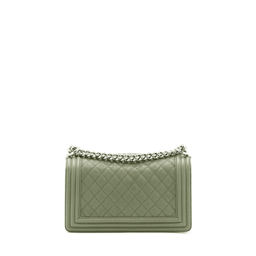 CHANEL MEDIUM BOY BAG CAVIAR LIGHT GREEN