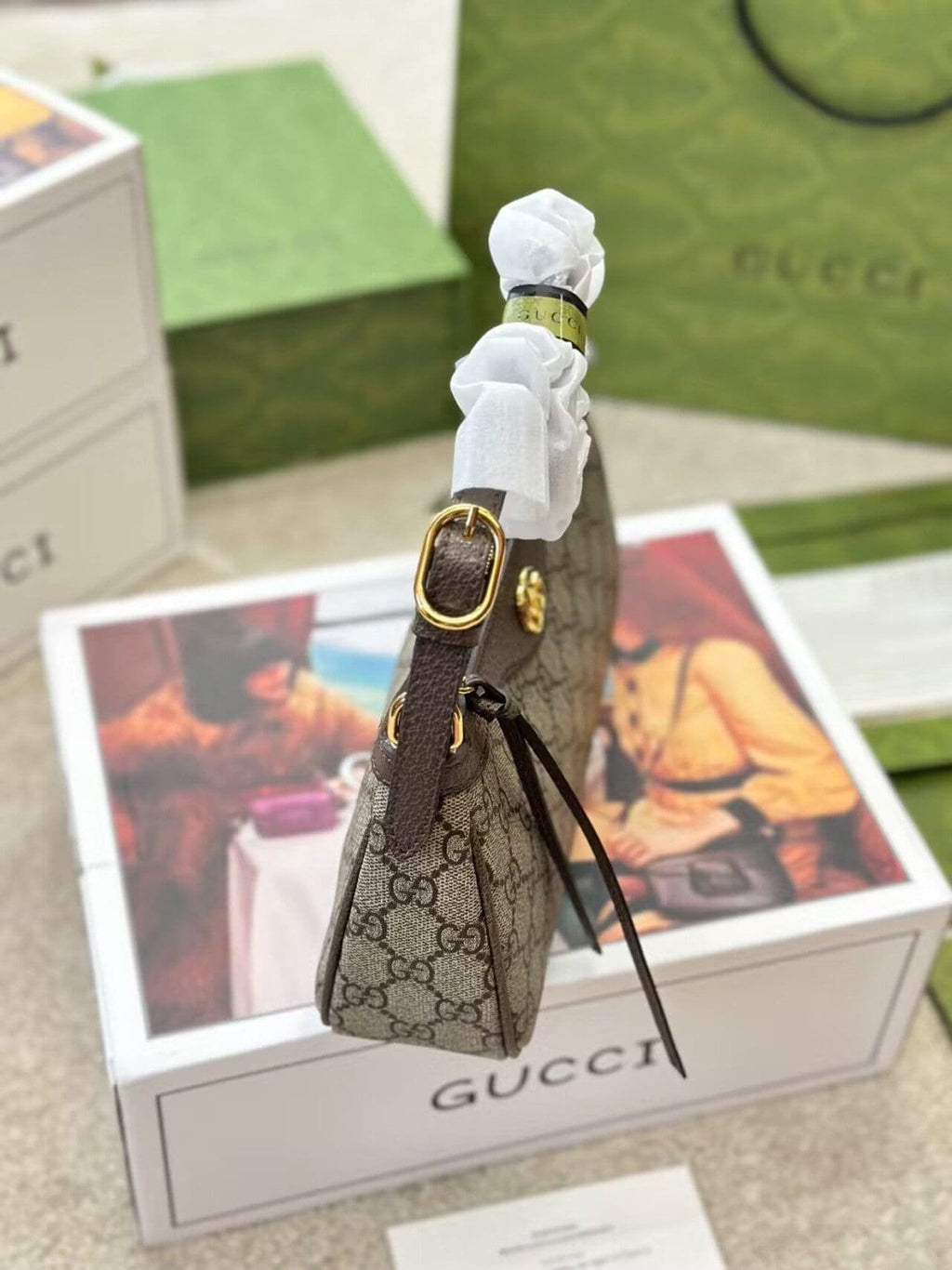 GUCCI OPHIDIA GG SMALL HANDBAG